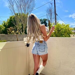 Vintage Distressed Levi's Blue Denim Shorts